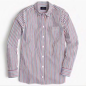 J CREW Classic-Fit Boy Shirt in Blue & Red Trifecta Stripe - H7029 - Sz 0